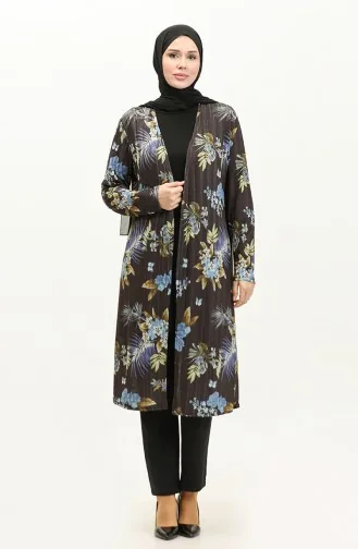 Lang Zwierig Seizoensvest Met Patroon 8691-01 Zwart 8691-01