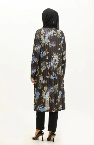 Lang Zwierig Seizoensvest Met Patroon 8691-01 Zwart 8691-01