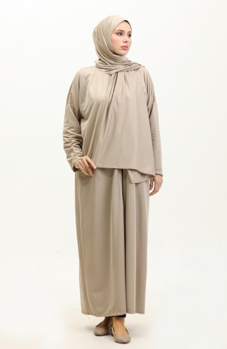 One Piece Practical Prayer Dress With Headscarf 1980-03 Mink 1980-03