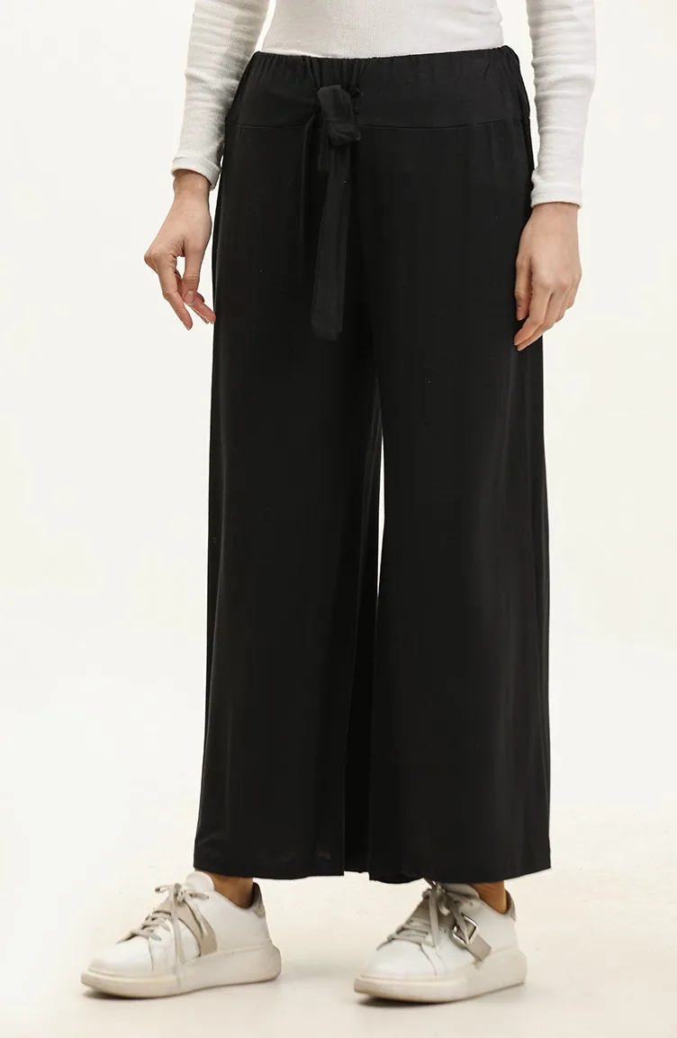 Viskose-Hose Mit Weitem Bein 0532-01 Schwarz 0532-01