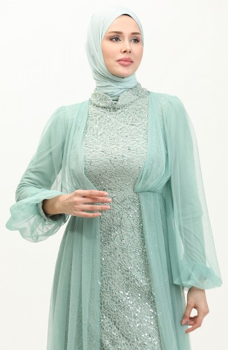 Abendkleid Mit Pailletten 6383A-08 Wassergrün 6383A-08