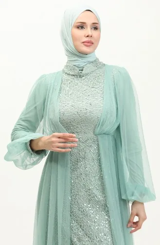 Abendkleid Mit Pailletten 6383A-08 Wassergrün 6383A-08
