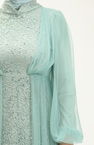 Abendkleid Mit Pailletten 6383A-08 Wassergrün 6383A-08