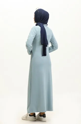 Fermuarlı Elbise 2144D-01 Mavi