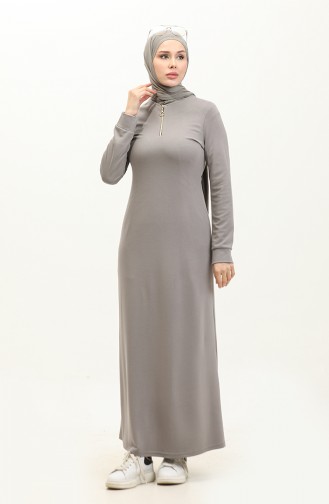 Zippered Dress 2144c-01 Gray 2144C-01