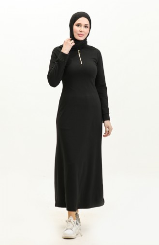 Kleid Mit Reißverschluss 2149-02 Schwarz 2149-02