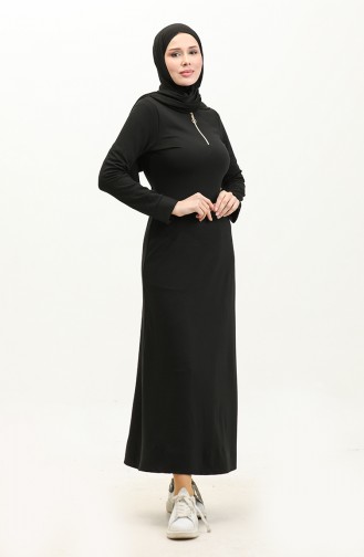 Kleid Mit Reißverschluss 2149-02 Schwarz 2149-02