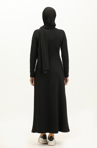 Fermuarlı Elbise 2149-02 Siyah