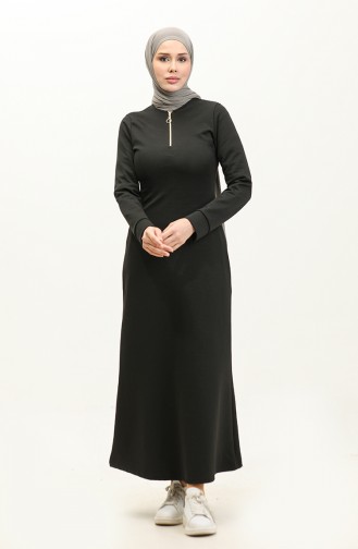 Fermuarlı Elbise 2149A-01 Siyah