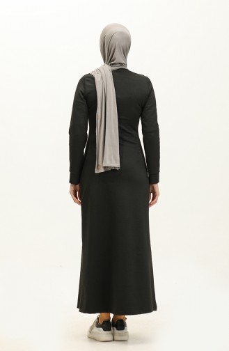 Fermuarlı Elbise 2149A-01 Siyah