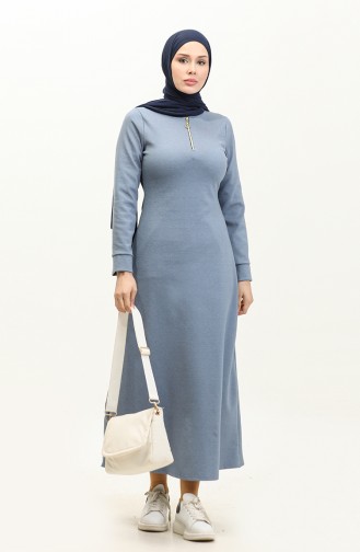 Kleid Mit Reißverschluss 2149C-01 Blau 2149C-01