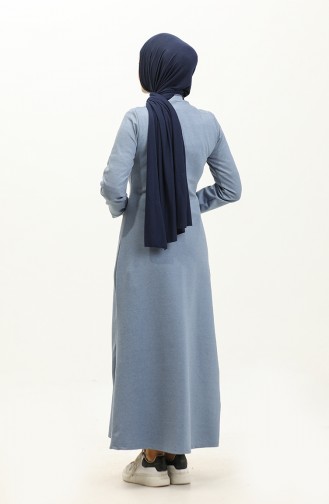 Kleid Mit Reißverschluss 2149C-01 Blau 2149C-01