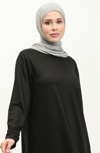 Long Sleeve Viscose Tunic 055804-01 Black 055804-01