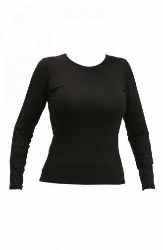 Langarm-Body Aus Viskose 0084-01 Schwarz 0084-01