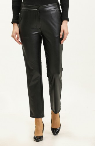 Pantalon En Cuir Élastique Noir 3143 438