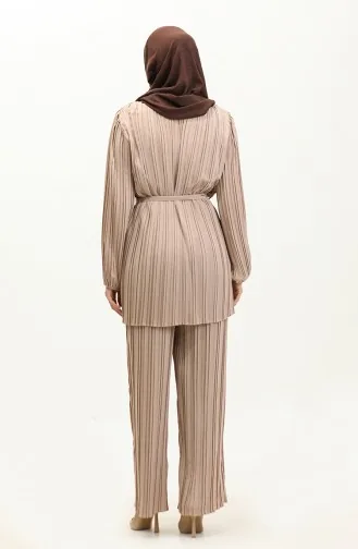 Plissierter Doppelanzug Beige Tk244 583