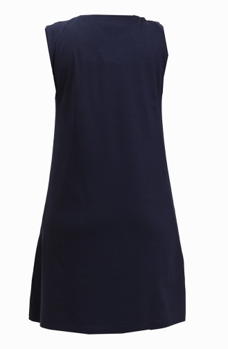 Viscose Zero Sleeve Underwear Tunic 055659-02 Navy Blue 055659-02