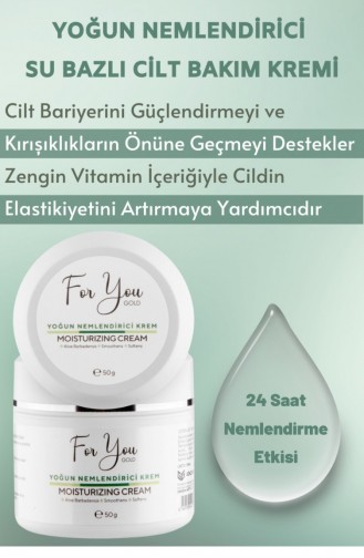 Yoğun Nemlendirici Su Bazlı Bakım Kremi Aloe Vera Hyaluronic Acid Moisturizing Cream 50Ml