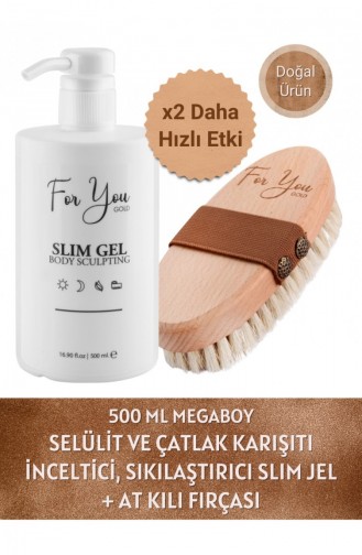 Slim Jel İnceltici Sıkılaştırıcı Yağ Yakıcı İncelme Çatlak Ve Selülit Kremi 500 Ml At Kılı Fırçası