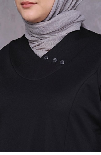 Robe De Mère Jacquard En Tissu Nid D`abeille Grande Taille Pour Femme 4756 Noir 4756.siyah