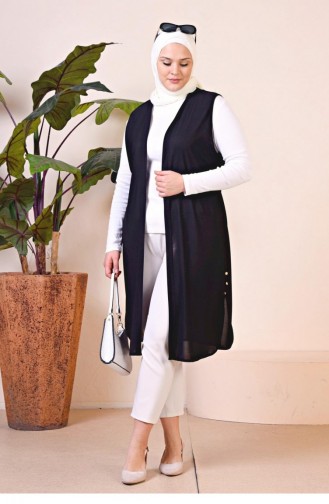 Long Large Size Vest Women All Seasons 4804 Black 4804.siyah