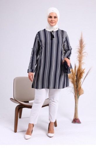 Women`s Hijab Plus Size Clothing Stringed Summer Tunic 4942 Black 4942.siyah