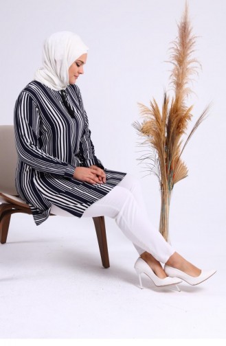 Women`s Hijab Plus Size Clothing Stringed Summer Tunic 4942 Black 4942.siyah