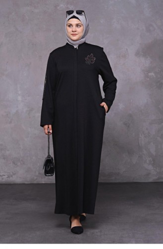 Winter-Hijab-Deckmantel Für Damen Große Größe Volle Länge 8600 Schwarz 8600.siyah