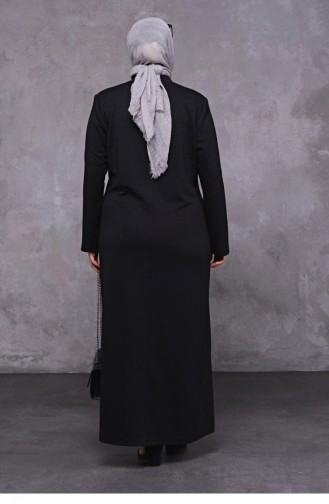 Manteau Hijab D`hiver Grande Taille Pour Femme Pleine Longueur 8600 Noir 8600.siyah