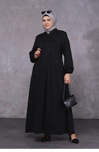 Plus Size Long Winter Full Length Women`s Topcoat 8625 Black 8625.siyah