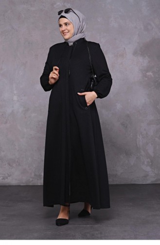 Plus Size Long Winter Full Length Women`s Topcoat 8625 Black 8625.siyah