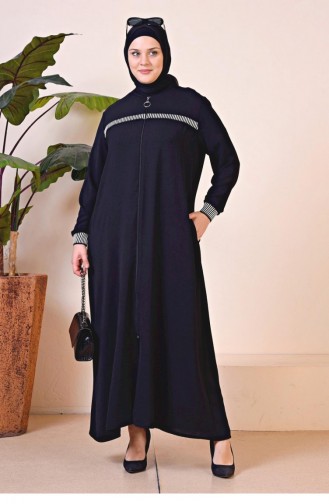 Grote Maat Aerobin Abaya Sport-hijab-kleding Voor Dames Overmaat 8710 Zwart 8710.siyah