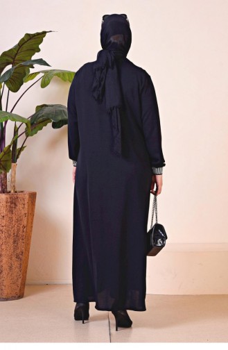 Große Aerobin-Abaya Mit Reißverschluss Für Damen Sport-Hijab-Kleidung Übergröße 8710 Schwarz 8710.siyah