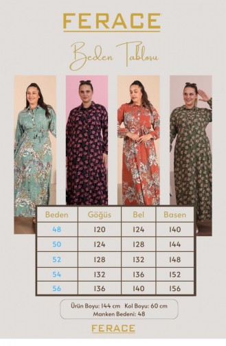 Women`s Plus Size Summer Dress Plus Hijab Clothing Long Dress 8751S1 Mink 8751s1.vizon