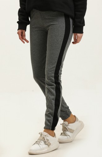 Joggingbroek Met Elastische Taille 23098-06 Zwart Antraciet 23098-06