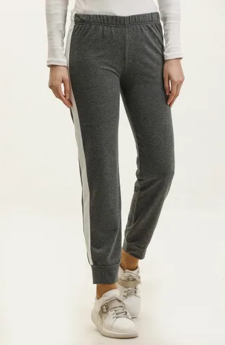 Pantalon De Jogging Taille Elastique 23098-10 Anthracite Ecru 23098-10