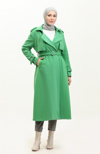 Epaulette Stamped Coat Green K318 419