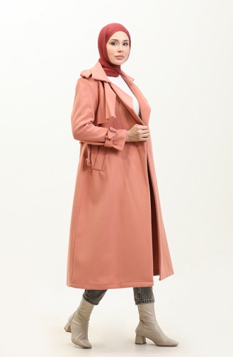 Epaulette Stamped Coat Dusty Rose K318 421