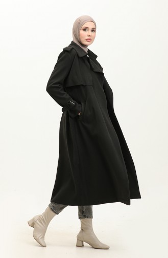 Manteau Estampé à épaulettes Noir K318 422