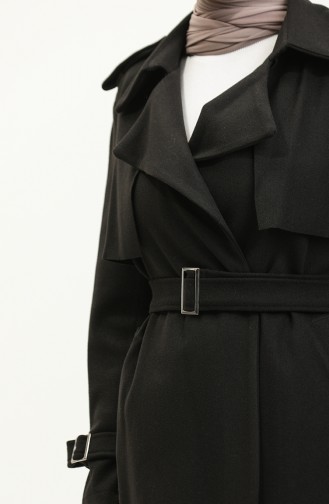 Manteau Estampé à épaulettes Noir K318 422