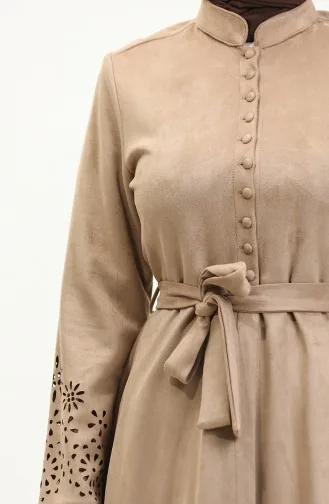 Manteau En Daim Avec Détail Découpé Laser Vison K60 558