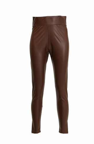 Skinny Leg Leather Trousers 20185-01 Brown 20185-01