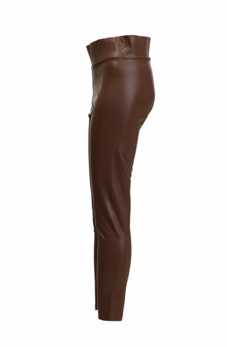 Skinny Leg Leather Trousers 20185-01 Brown 20185-01