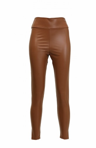 Leren Broek Met Magere Pijpen 20185-04 Tan 20185-04