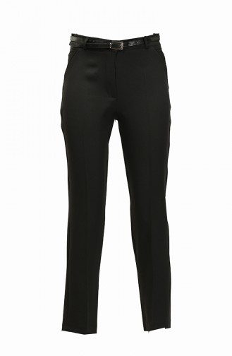 Enkellange Stoffen Broek Zwart 3059 562