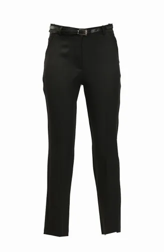 Knöchellange Stoffhose Schwarz 3059 562