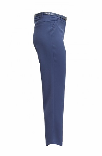 Pantalon En Tissu Longueur Cheville Indigo 3059 565