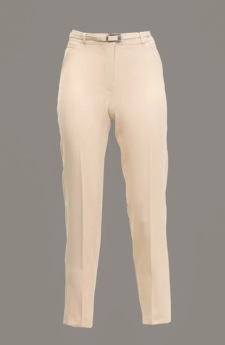 Bilek Boy Kumaş Pantolon Taş 3059