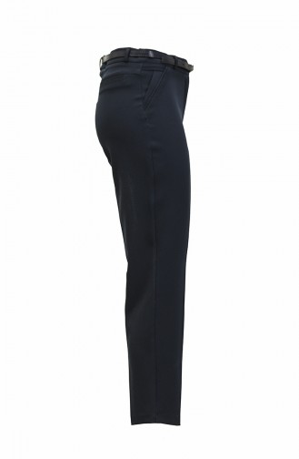 Ankle Length Fabric Trousers Navy Blue 3059 568