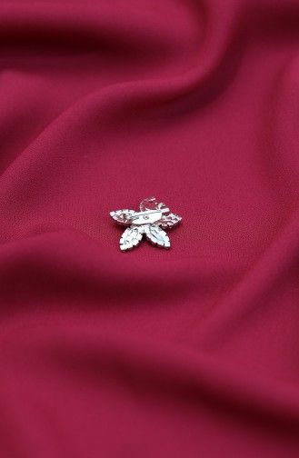 Kristal Taşlı Çiçek Altın Eşarp Broşu 13-267-13